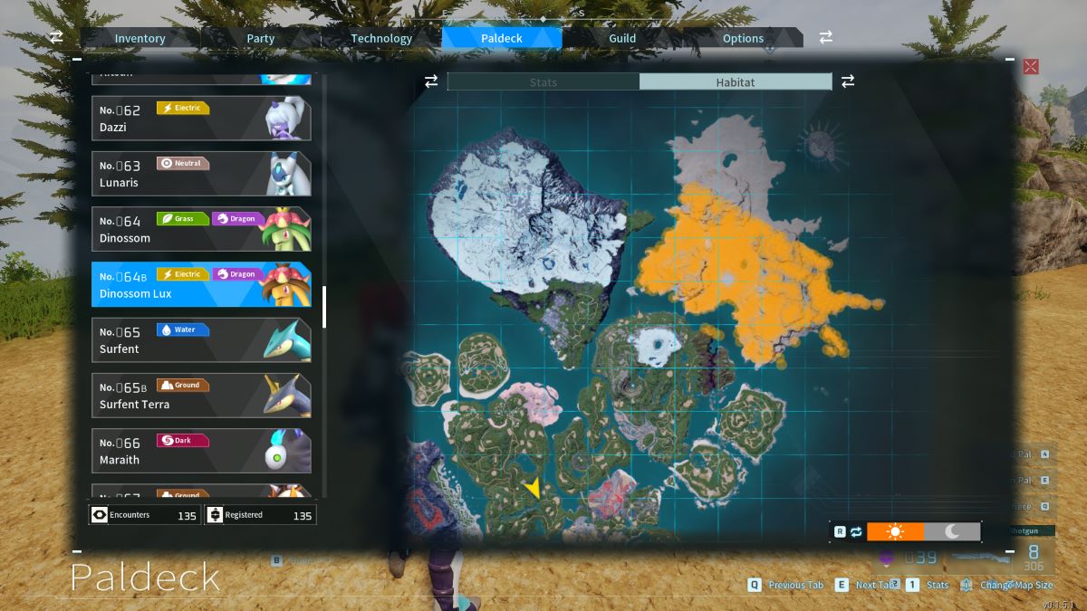 Dinossom Lux Pal location map