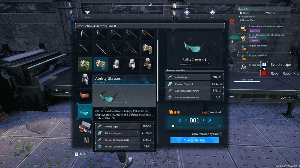 Crafting Ability Glasses