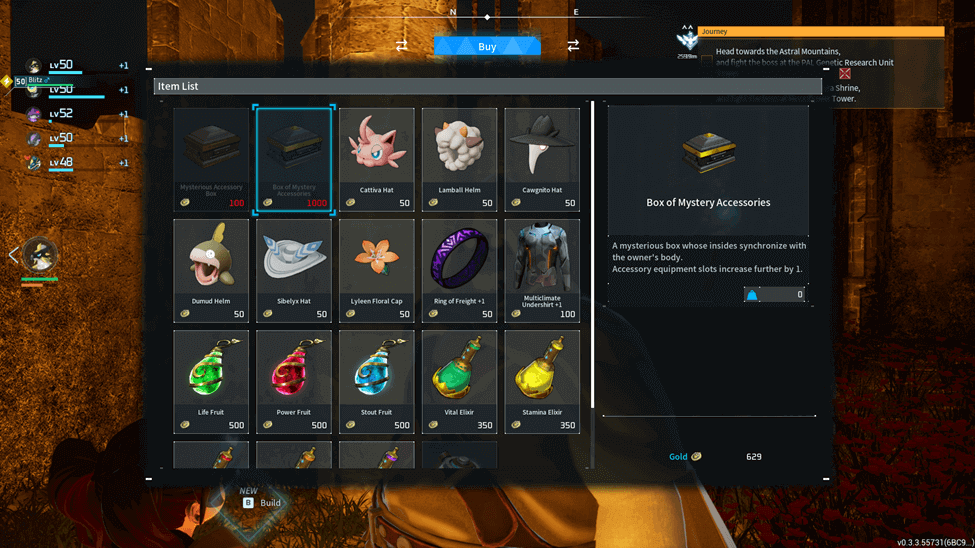 purchasing accessory boxes to increase accessory slots