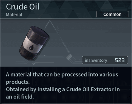 Crude Oil in Palworld