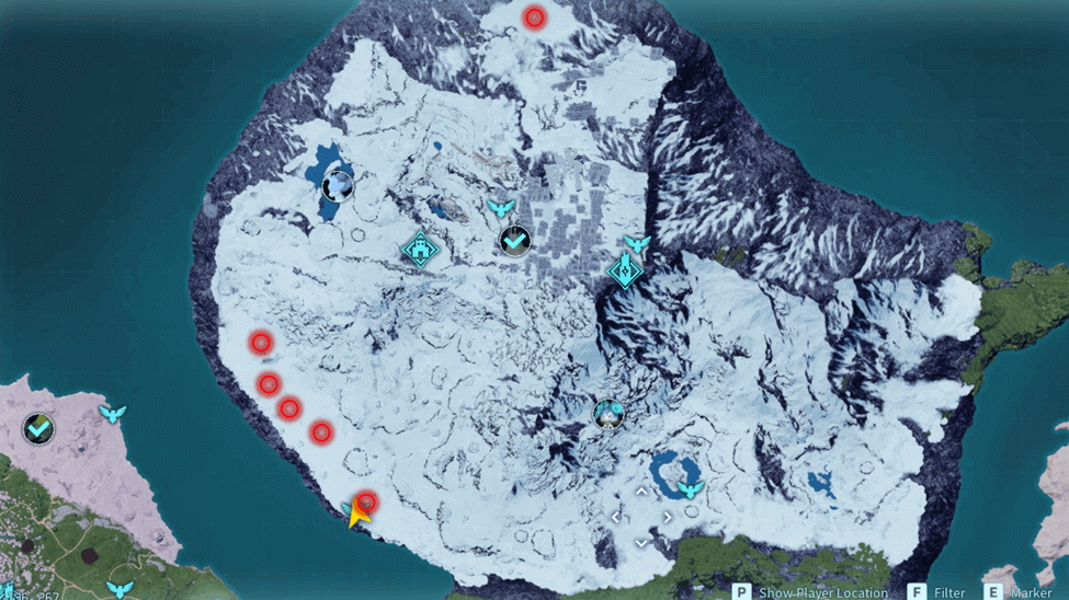 Crude Oil Field Locations on Astral Mountains