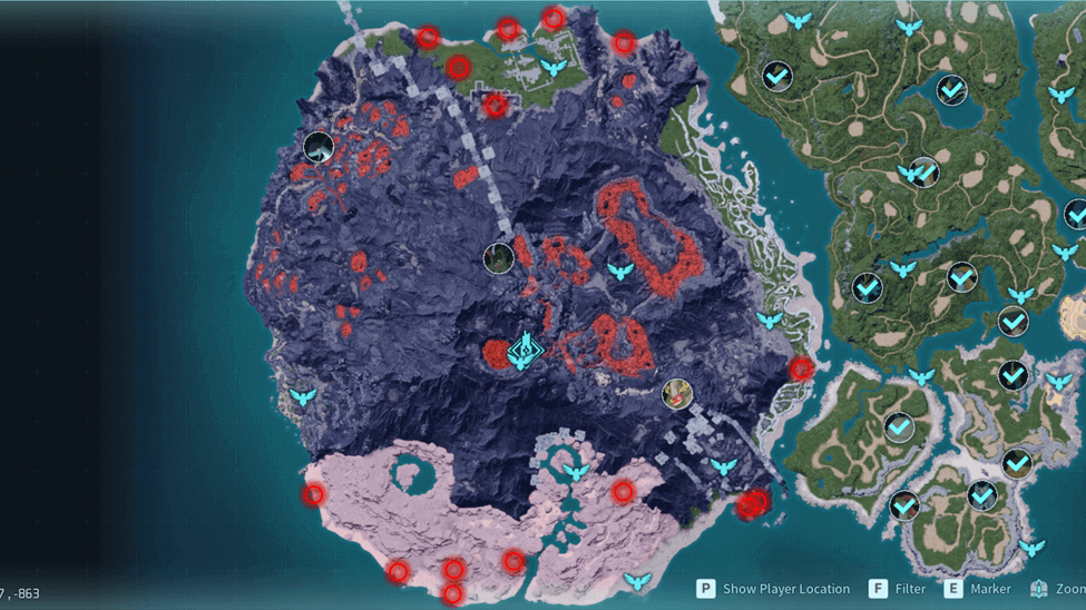 Crude Oil field locations on Mount Obsidian