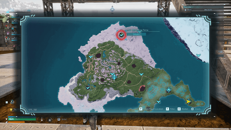 Menasting Terra Field Boss location map (is seen at the Northern Rock Field on Sakurajima Island)