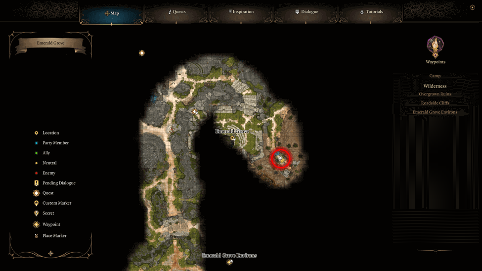 Alfira location map in bg3