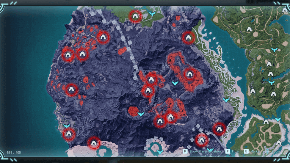 Dungeon Locations in Mount Obsidian Region