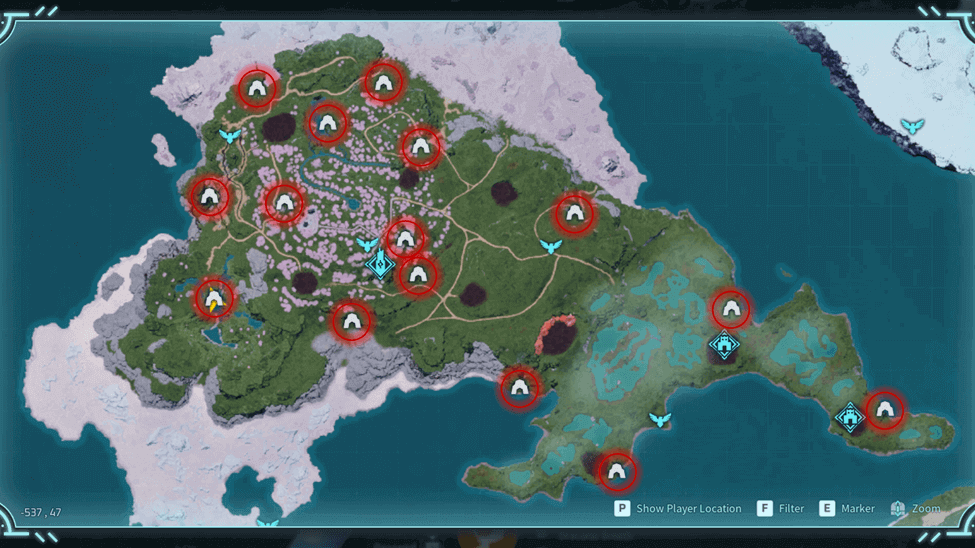 Dungeon Locations in Sakurajima Island