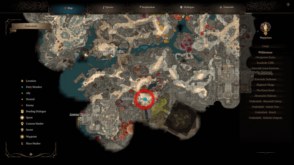 Dead Drow location map