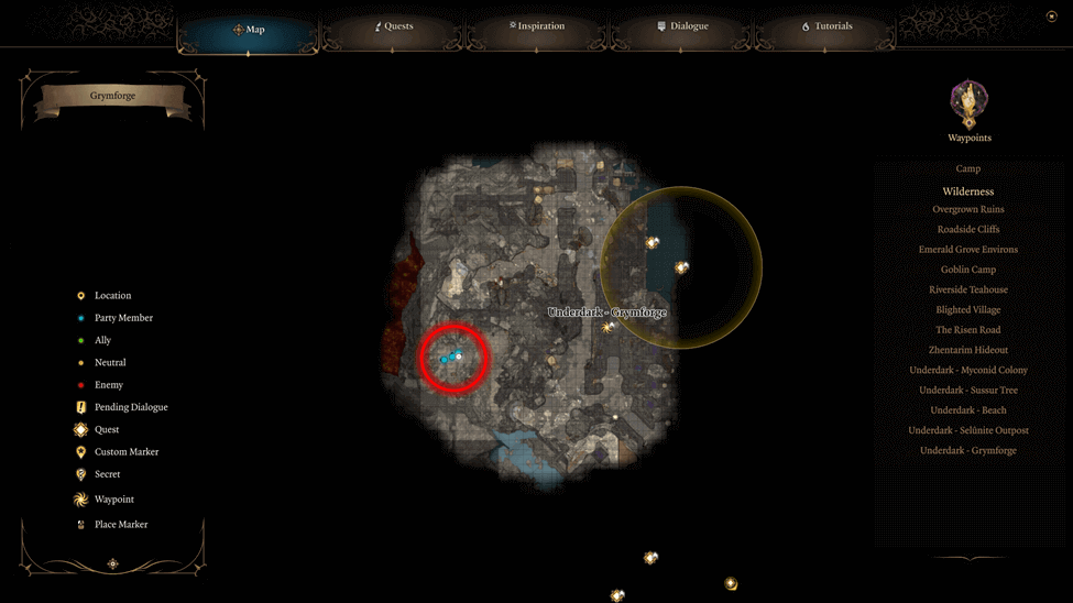 Mimic Location map in Grymforge