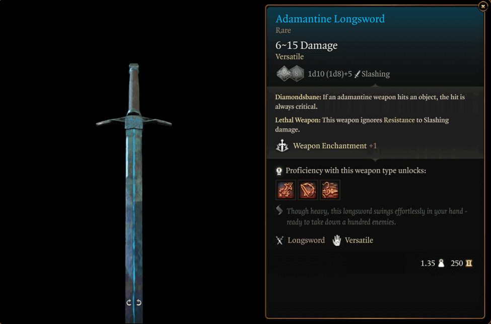 Adamantine Longsword (Rare)