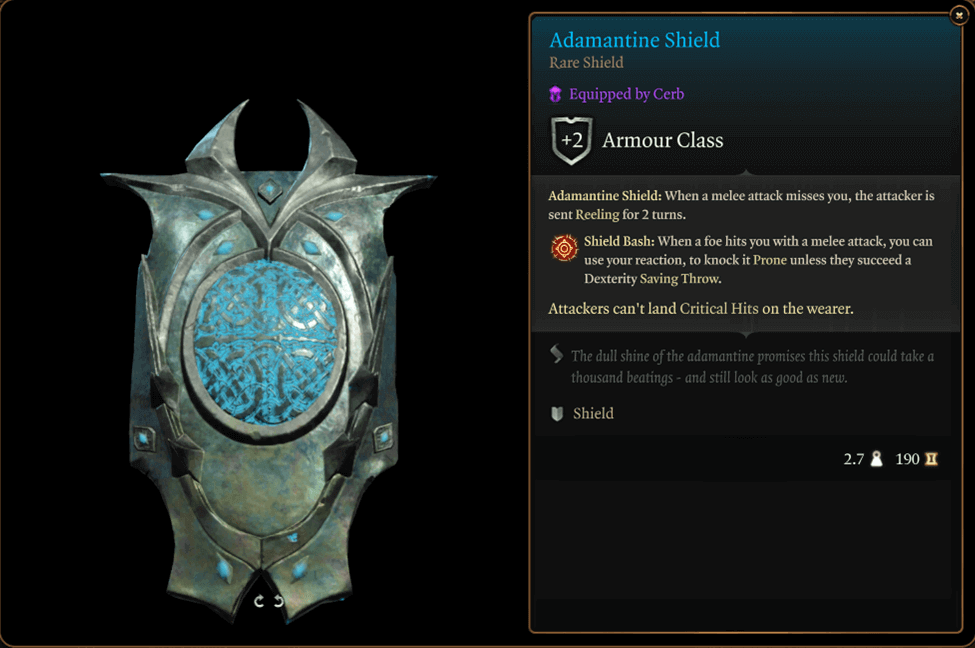 Adamantine Shield (Rare Shield)