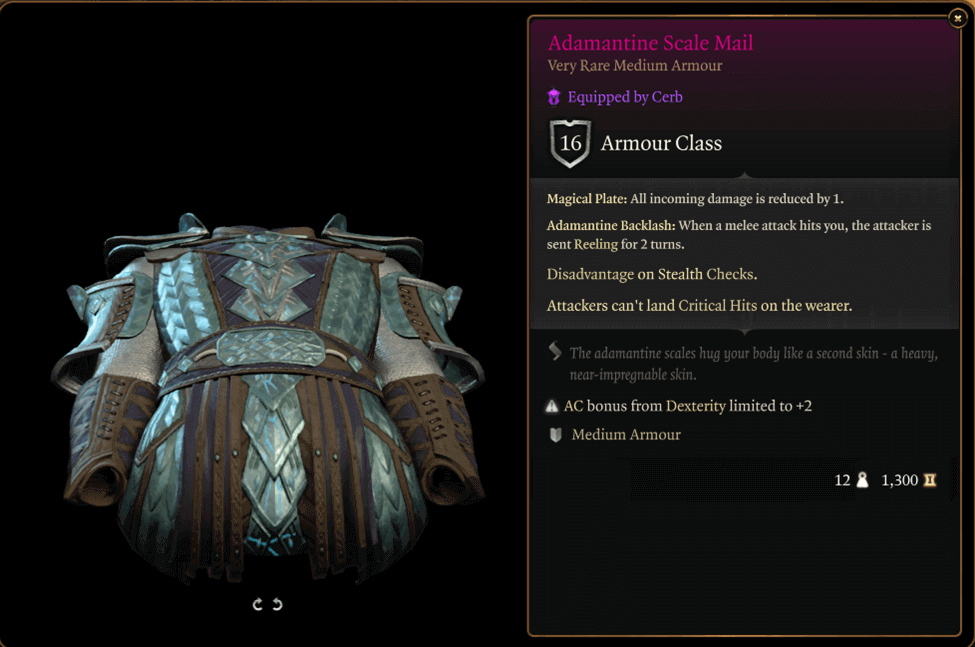 Adamantine Scale Mail (Very Rare Medium Armour)