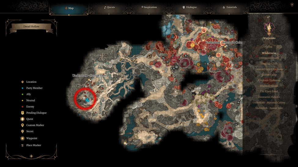 Icy Crystal Location in the Underdark