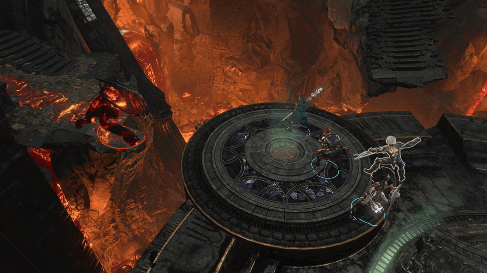 fighting with the Lava Elementals in the Adamantine Forge