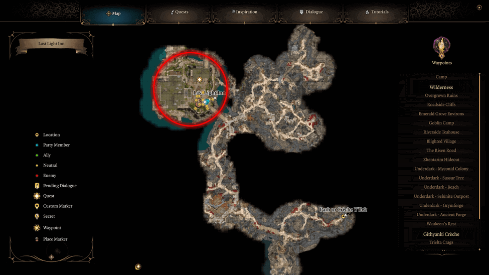 Last Light Inn Location map