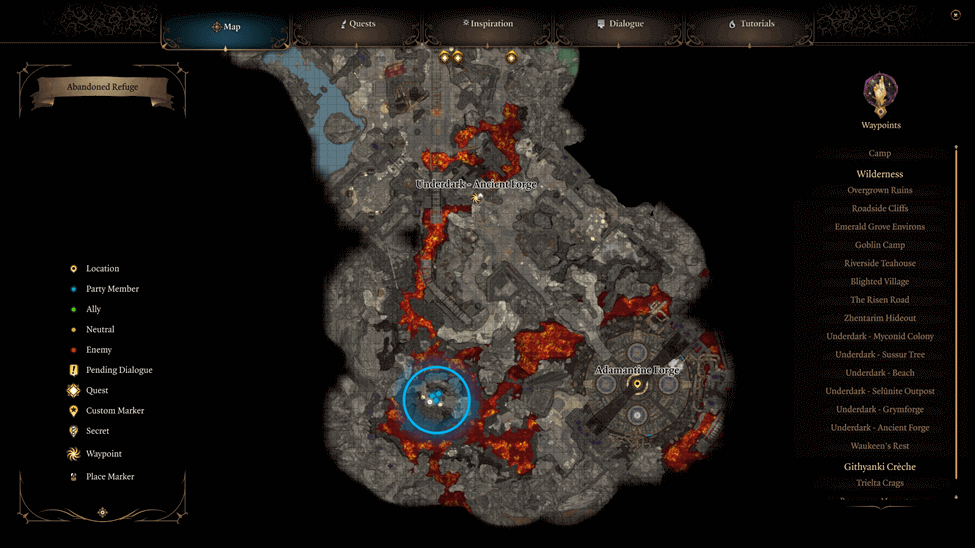 Sentient Amulet location map