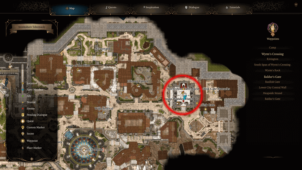 Stormshore Tabernacle Location map