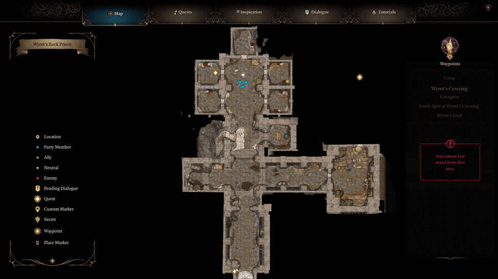 Counsellor Florrick location map in Wyrm’s Rock Prison