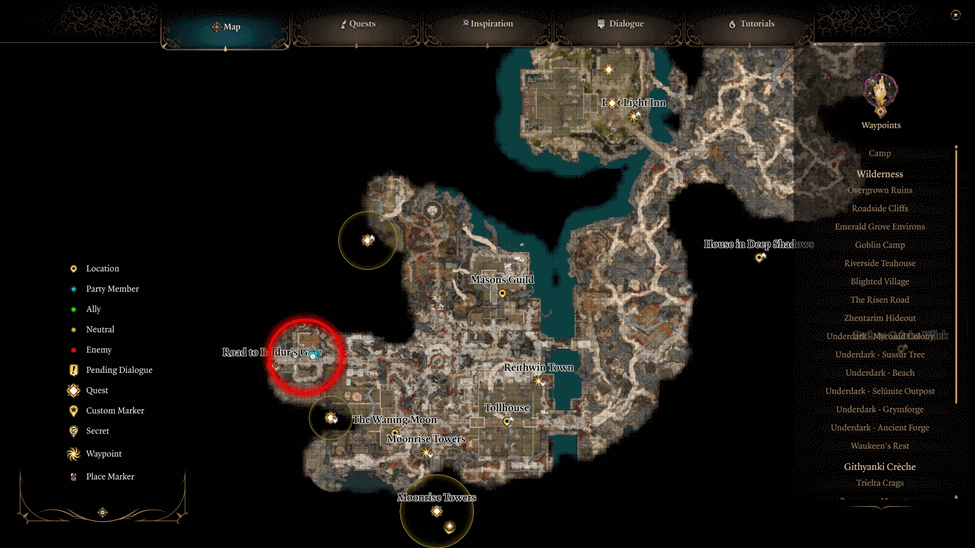 Githyanki Ambush Location map