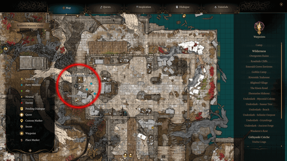 Selunite Resistance Hideout location map