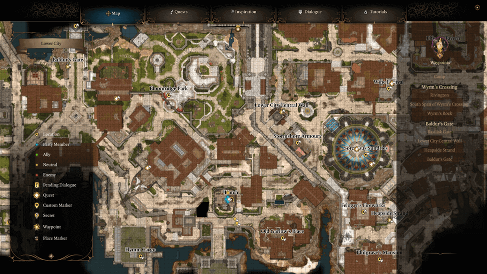 Rainforest’s Home Location map in the lower city