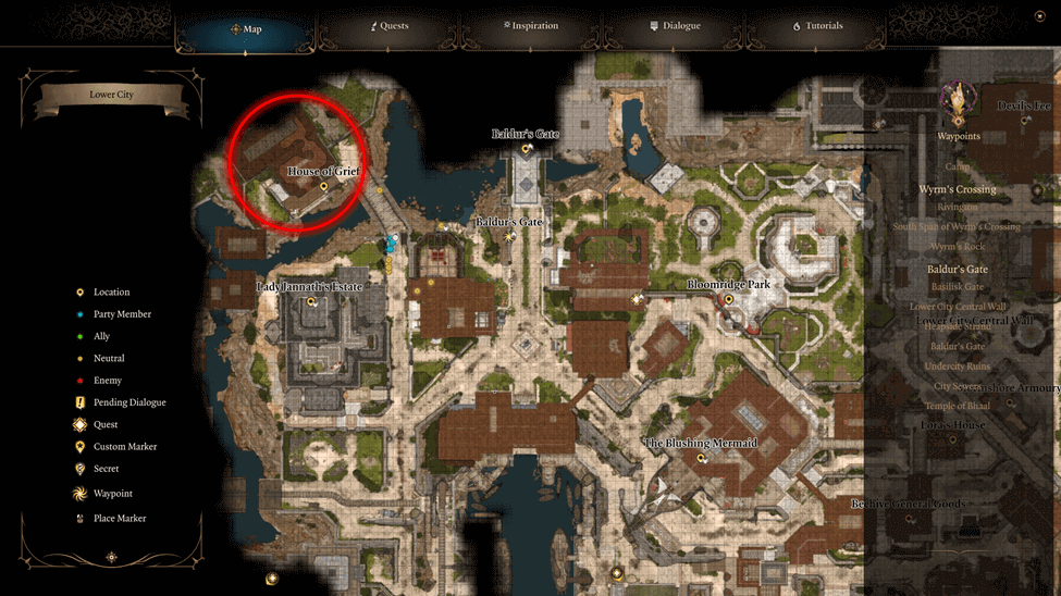 House of Grief Location map