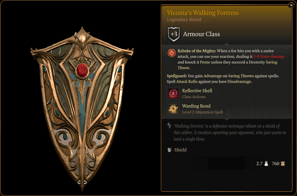 Viconia’s Walking Fortress (Legendary Shield) in bg3